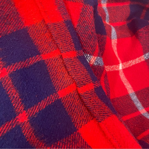 Plaid wool throw fringes - Picture 2 of 6